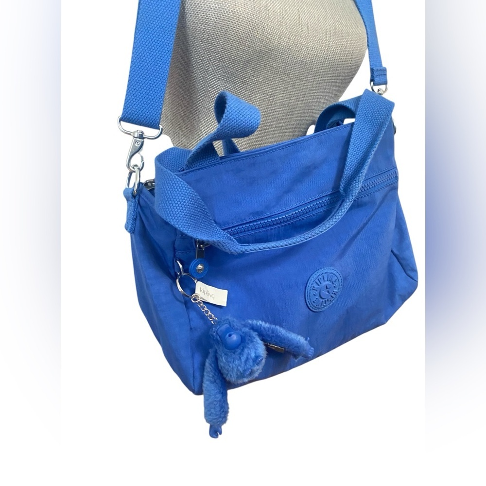 Kipling Blue Crossbody Bag With Adjustable Strap And Relaxed Design